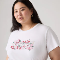 Perfect Logo T-Shirt (Plus Size) - Plus Blake Brushstro - White