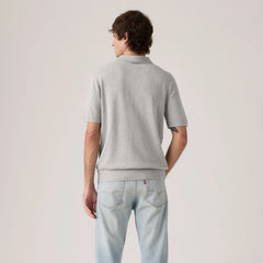 Austin Polo Sweater - Mid Tone Grey Heather - Grey