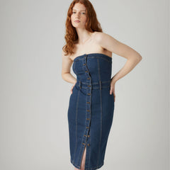 Denim Bustier Dress - Upper East Side - Blue