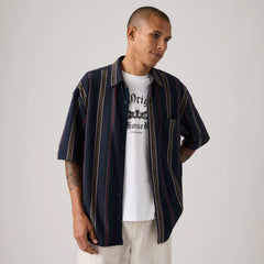 Short-Sleeve Dawson Shirt - Henderson Stripe Navy - Blue