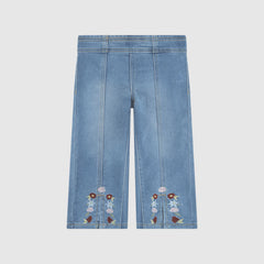 Dobby Pull On Wide Leg Toddler 2T-4T Jeans - Drew Me In - Medium Wash