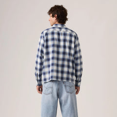 Duboce Boxy Overshirt - James Plaid Rain Washed - Blue