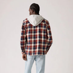 Plaid Hooded Classic Worker Shirt - Reeve Plaid Russet Brown - Brown