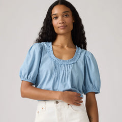 Reese Short-Sleeve Blouse - Glacier Lake - Blue