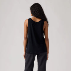 Lori Linen Scoop Tank Top - Anthracite Night - Black