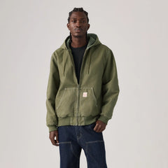 Potrero Hooded Jacket - Washed Green Stonewash - Green