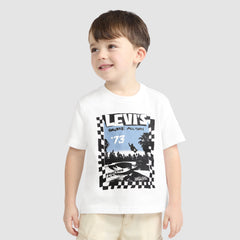 Short Sleeve Catching Air Toddler 2T-4T Graphic Tee - Bright White