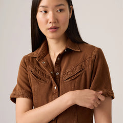 Rinoa Denim Dress - Sorrel Horse Top - Brown