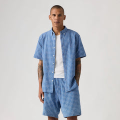 Authentic Short-Sleeve Button-Down Shirt - Sunshine Indigo Dobby - Medium Wash