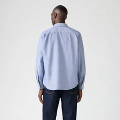 Classic One Pocket Standard Fit Oxford Shirt - Navy Peony - Blue
