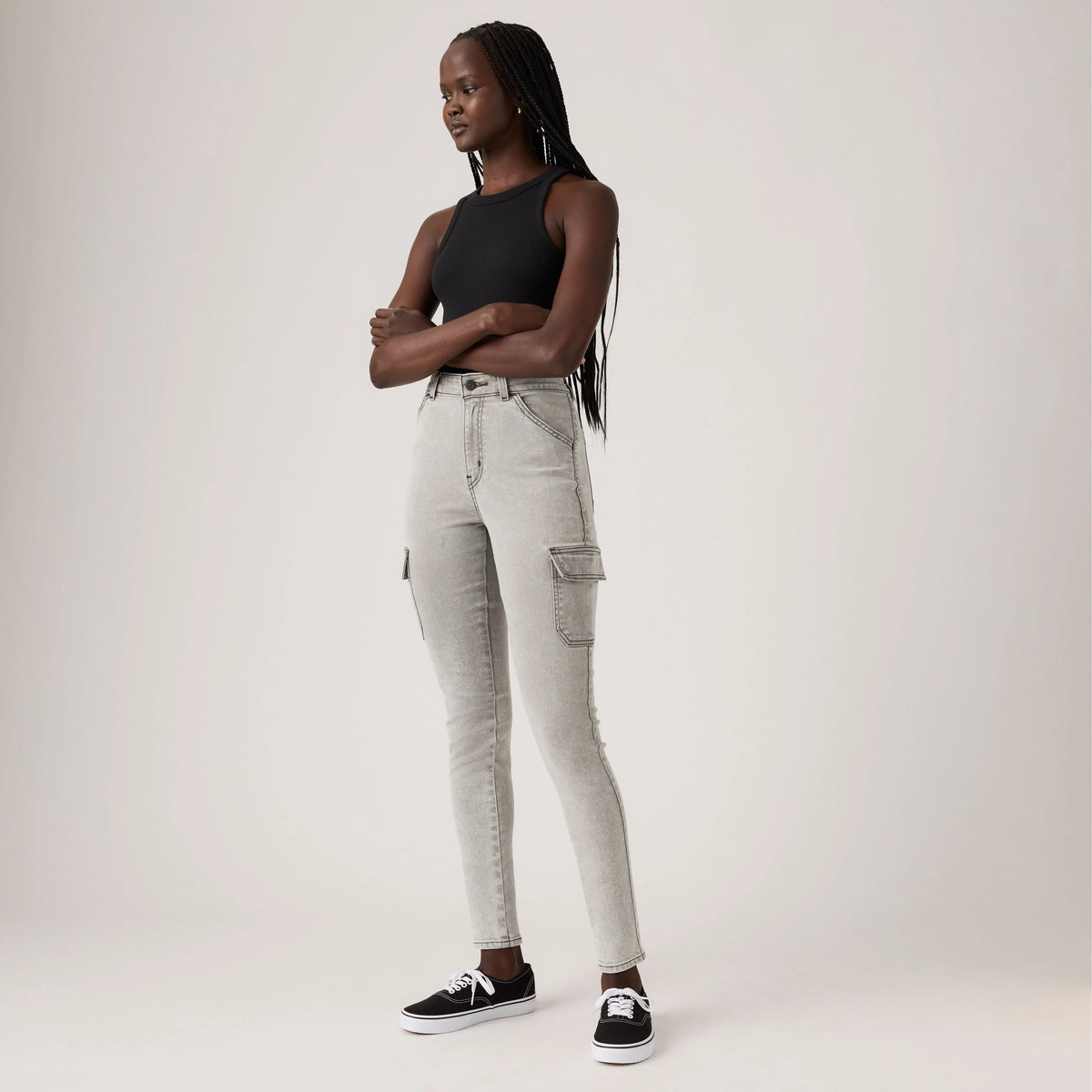 721 High Rise Skinny Cargo Women's Pants - Trerrain Of Thought - Grey