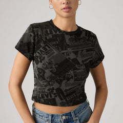 Graphic Logo Essential Sporty Tee - Zine Cowboy Grid Aop - Black