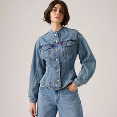 Sculpted Trucker Jacket - Dolly Day - Medium Wash