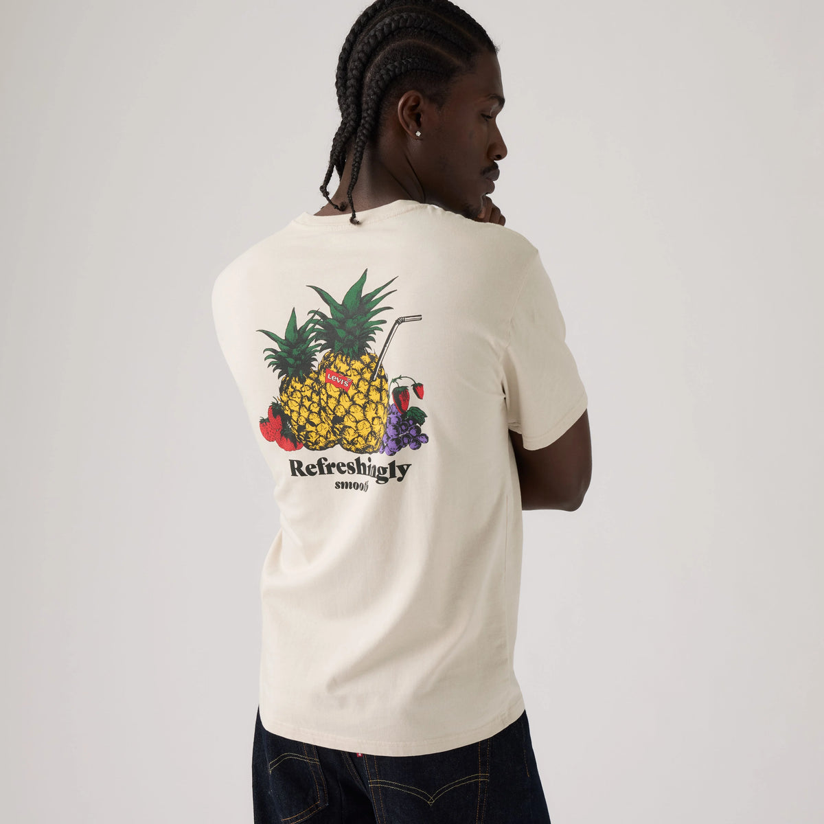 Relaxed Fit Short-Sleeve Graphic T-Shirt - Coastal Creative Fresh Pumice Stone - Tan