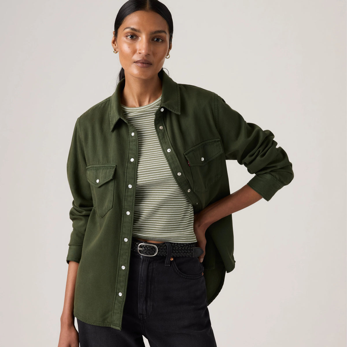 Iconic Western Shirt - Deep Depths Gd - Green