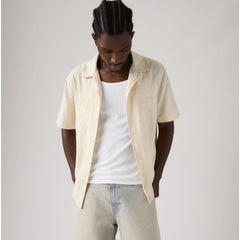 Sunset Camp Cotton Linen Shirt - Oatmeal Cotton Linen - White