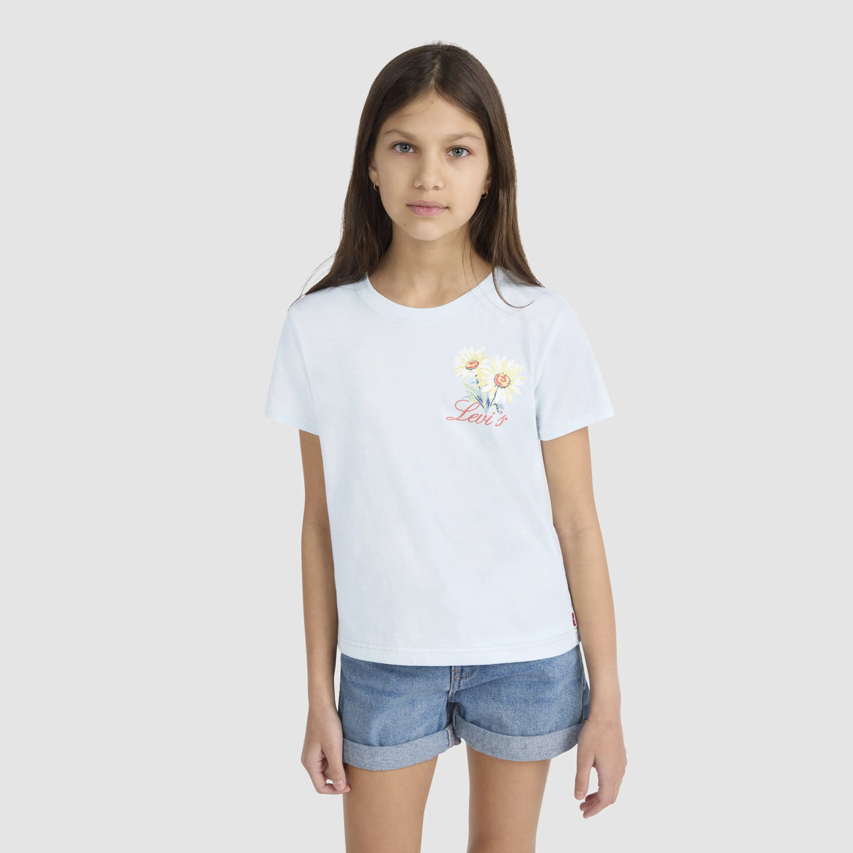 Short Sleeve Floral Stamp Graphic Tee Big Girls 7-16 - Country Air - Multi-Color