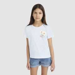Short Sleeve Floral Stamp Graphic Tee Big Girls 7-16 - Country Air - Multi-Color
