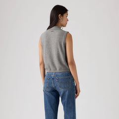 Supersoft Mini Ruffle Vest Top - Dark Heather - Grey