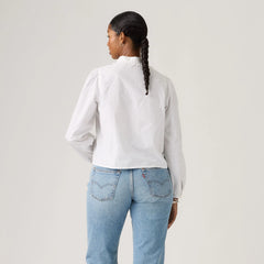 Calista Collared Shirt - Bright White Floral - White