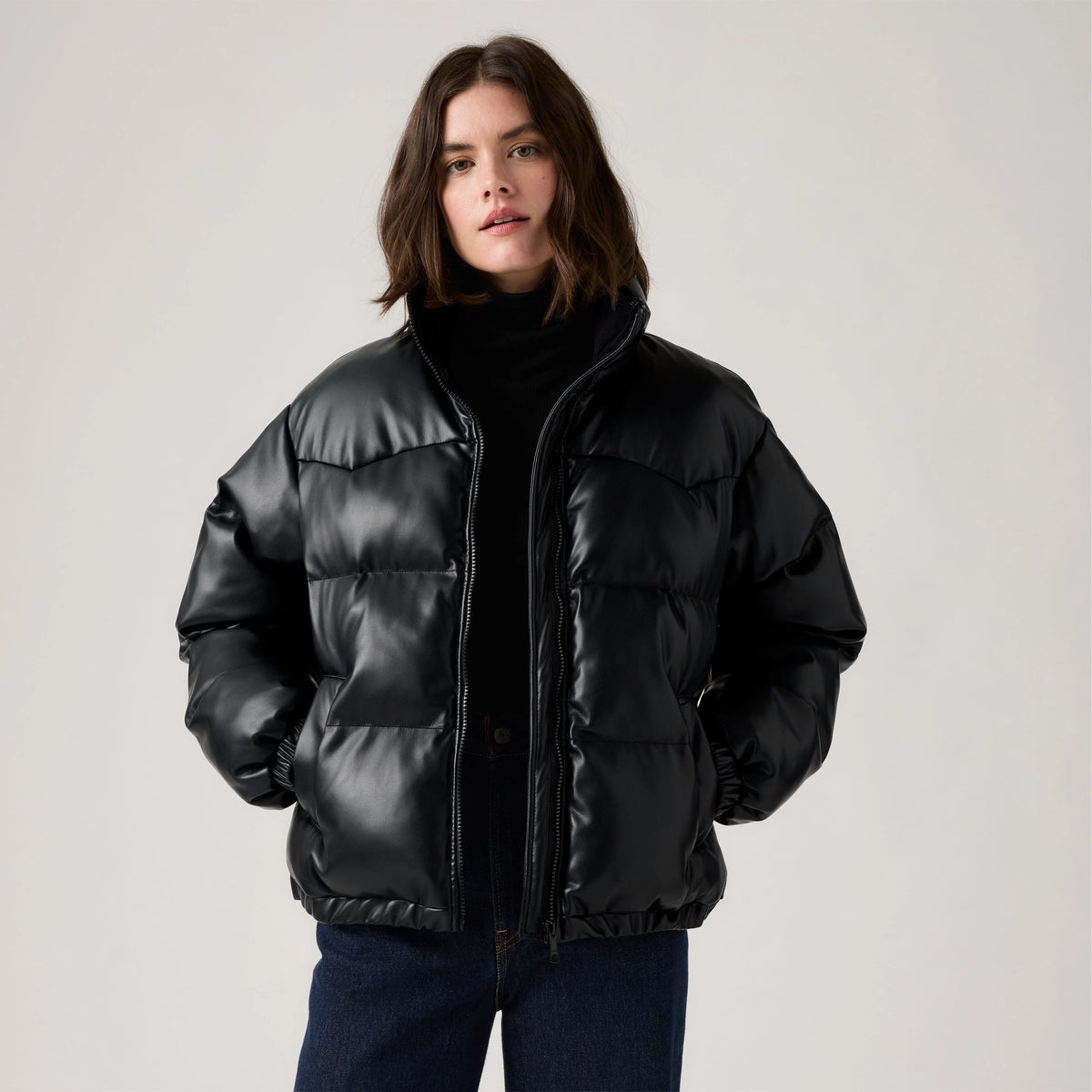 Noe Western Puffer Jacket - Anthracite Night - Black