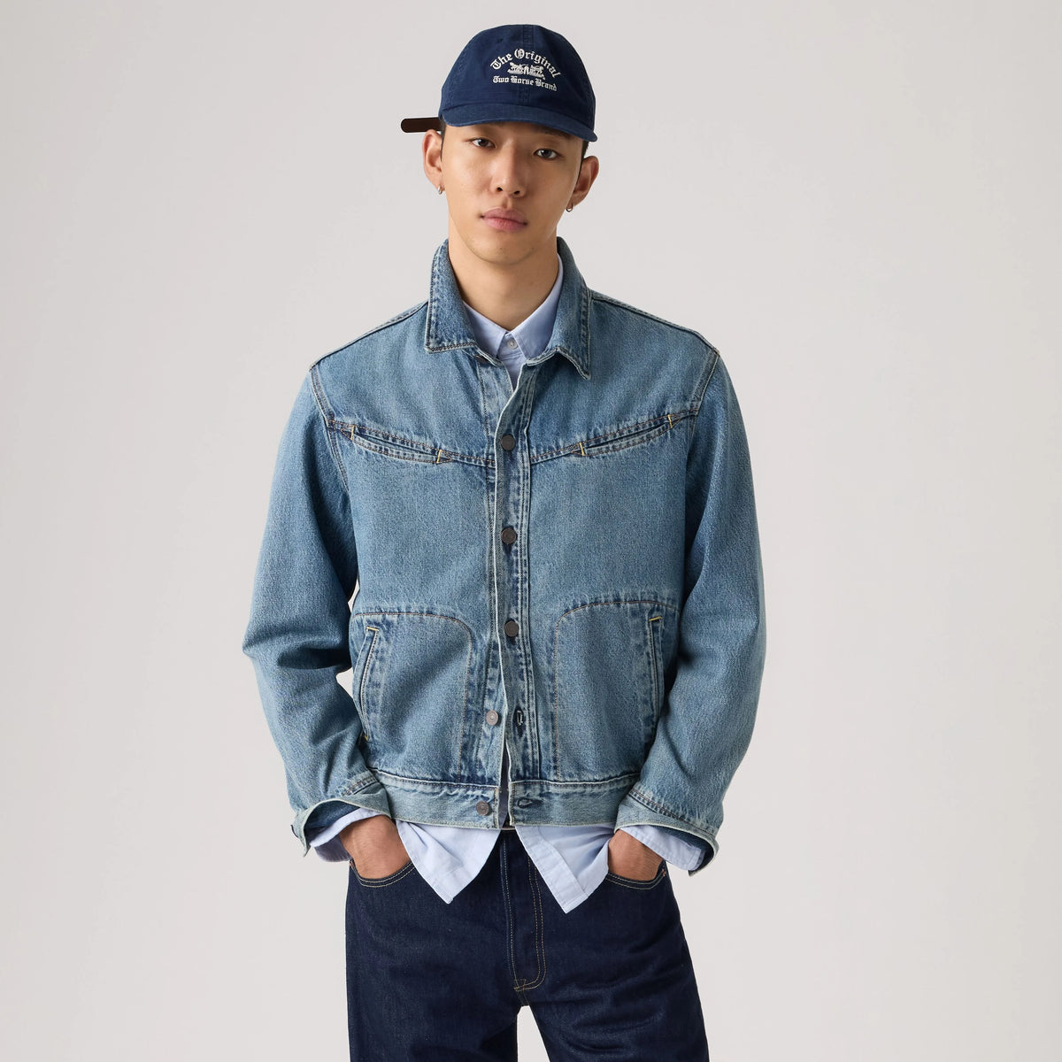 Market Miners Trucker Jacket - Enjoy The Route - Light Wash