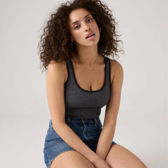 Essential Rib Tank Top - Grey