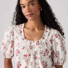 Reese Short-Sleeve Blouse - Blake Brushstroke Fl - Multi-Color