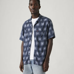 Classic Camp Shirt - Jude Textured Geo Dress Blues - Blue