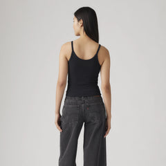Plush Stretch Tank Top - Anthracite Night - Black