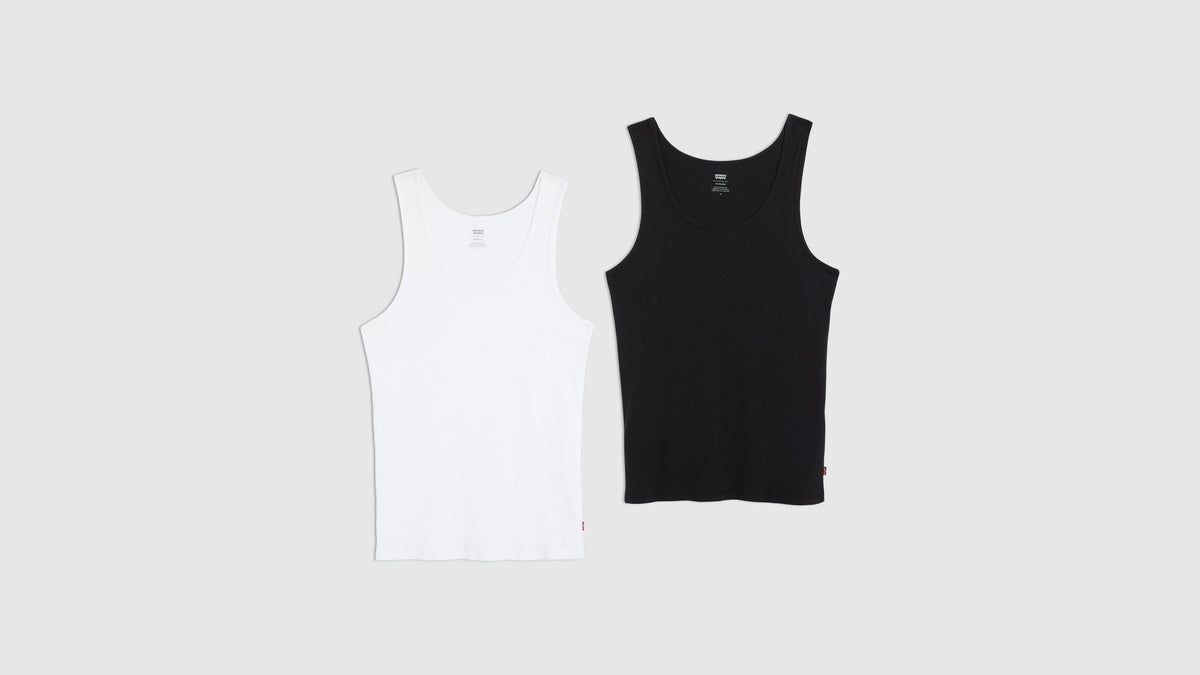 Rib Tank (2-Pack) - Black and Snow Marble Heather - Multi-Color