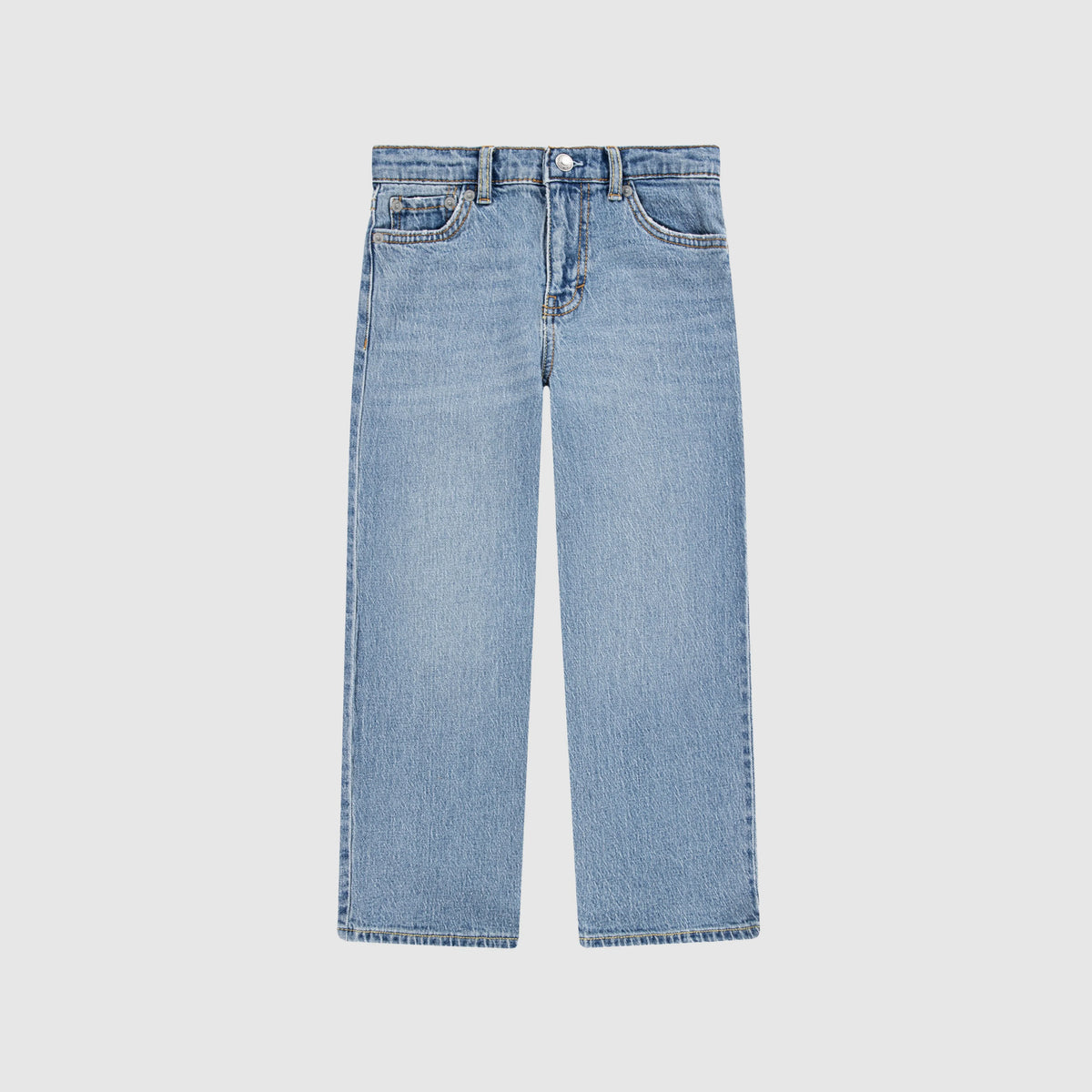 High Rise Baggy Denim Jeans Little Girls 4-6 - Happy Camper - Blue