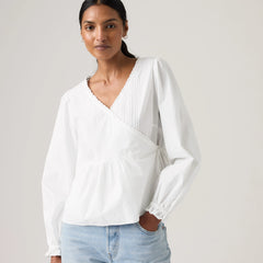 Soleil Wrap Blouse - Bright White - White
