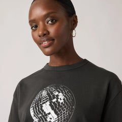 Graphic Logo Vintage Short Sleeve Tee - Disco Ball Pirate Bl - Black
