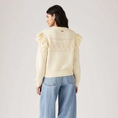Shane Flutter Sleeve Sweater - Tofu - White