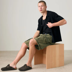 Costa Knit Camp Shirt - Jet Black - Black