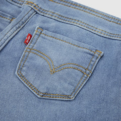 Dobby Pull On Wide Leg Jeans Little Girls 4-6 - Drew Me In - Medium Wash