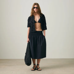 Everdeen Midi Skirt - Anthracite Night - Black
