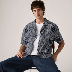 Classic Camper Shirt - Valentin Bandana Print Dress Blues - Blue
