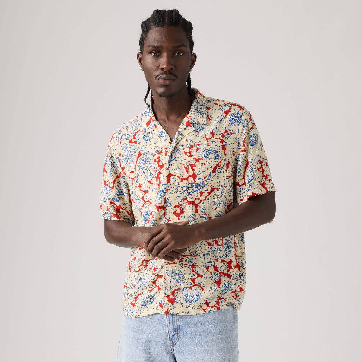 Classic Camp Shirt - Surya Paisley Pompeian Red - Multi-Color