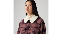 Shrunken '90s Flannel Jacket - Gough Plaid Rose Taupe - Pink