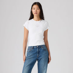 Graphic Riley Raglan T-Shirt - Pearl Embellished Sh - White