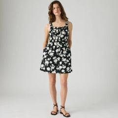 Vera Waisted Mini Dress - Jonna Floral Anthrac - Black
