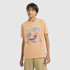 Short Sleeve Relaxing Hot Sauce Graphic Tee Big Boys 8-20 - Peach Bloom - Pink