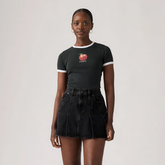 Graphic Logo Ringer Rickie T-Shirt - Archival Apple Pirat - Black