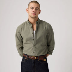 Authentic Button-Down Garment Dye Shirt - Garment Dye Mulled Basil - Green