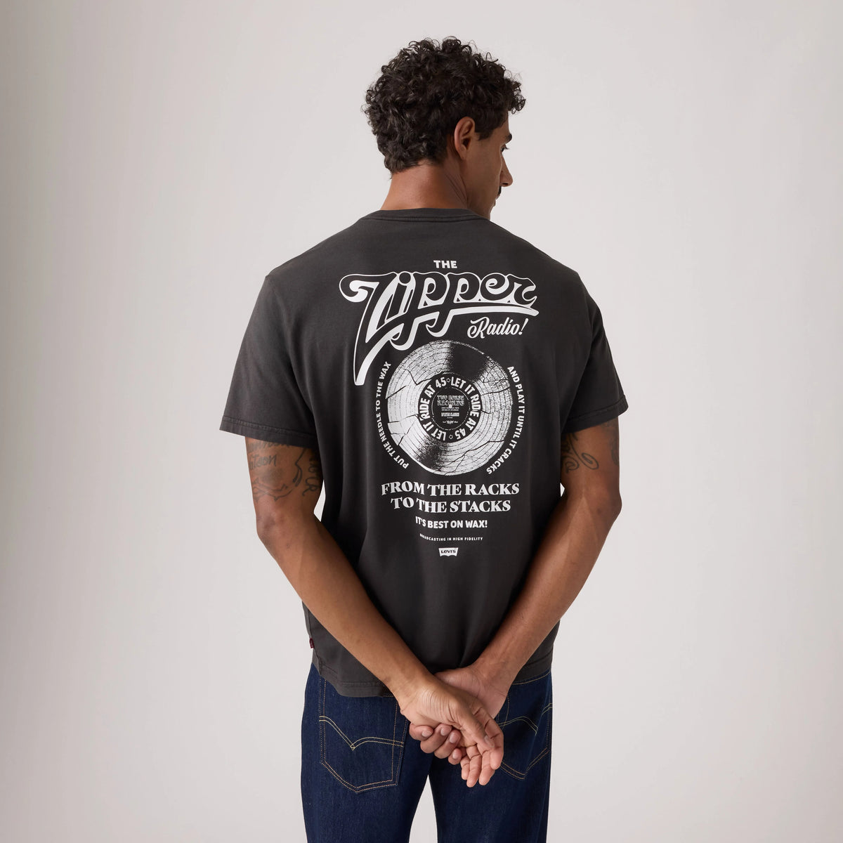 Relaxed Fit Short-Sleeve Graphic T-Shirt - Zipper Radio Jet Black - Black