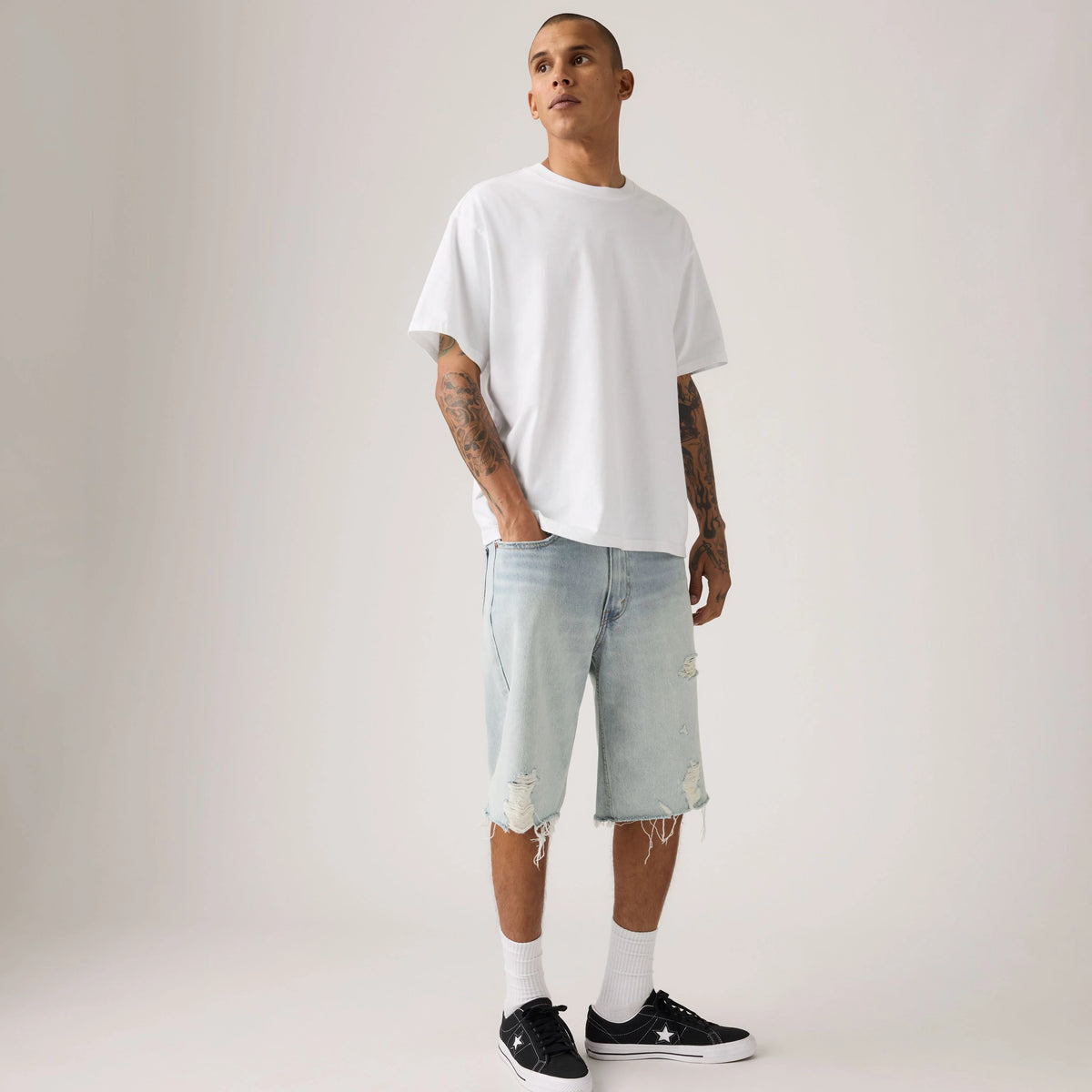 469 Loose 12" Men's Shorts - Call Me Distressed - Light Wash