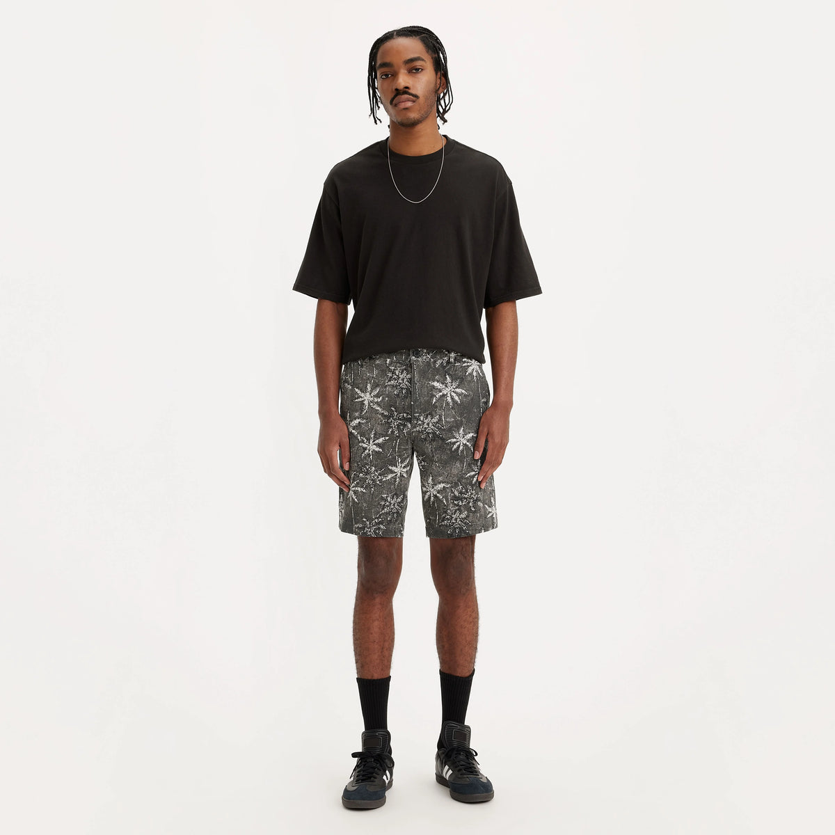 XX Chino Taper 9" Men's Shorts - Batik Palm Meteorite - Black