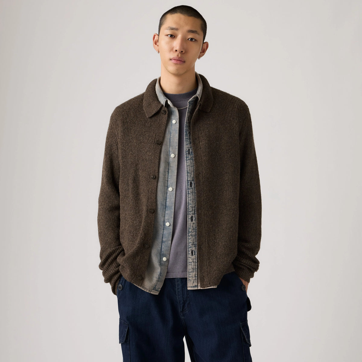 Catalina Cardigan - Chocolate Brown Heater - Brown
